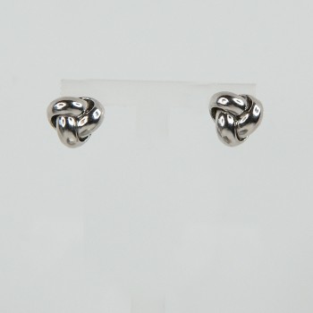Sterling Silver Plain Knot Stud earrings